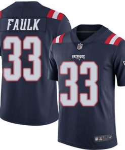 Nike New England Patriots #33 Kevin Faulk Navy Blue Stitched NFL Limited Rush Jersey