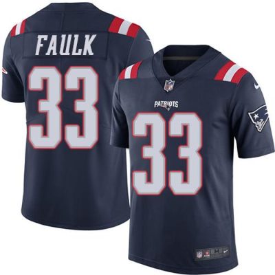 Nike New England Patriots #33 Kevin Faulk Navy Blue Stitched NFL Limited Rush Jersey
