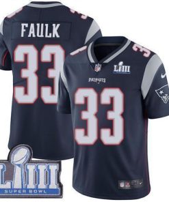Nike New England Patriots #33 Kevin Faulk Navy Blue Team Color Super Bowl LIII Bound Stitched NFL Vapor Untouchable Limited Jersey