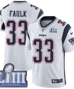 Nike New England Patriots #33 Kevin Faulk White Super Bowl LIII Bound Stitched NFL Vapor Untouchable Limited Jersey