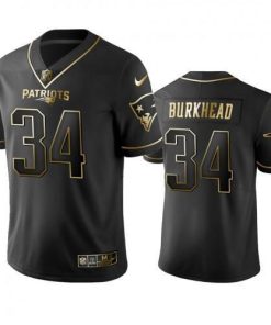 Nike New England Patriots #34 Rex Burkhead Black Golden Limited Edition Stitched NFL Jersey