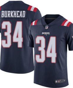Nike New England Patriots #34 Rex Burkhead Navy Blue Stitched NFL Limited Rush Jersey