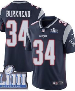 Nike New England Patriots #34 Rex Burkhead Navy Blue Team Color Super Bowl LIII Bound Stitched NFL Vapor Untouchable Limited Jersey