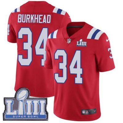 Nike New England Patriots #34 Rex Burkhead Red Alternate Super Bowl LIII Bound Stitched NFL Vapor Untouchable Limited Jersey