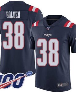Nike New England Patriots #38 Brandon Bolden Navy Blue Stitched NFL Limited Rush 100th Season Jersey