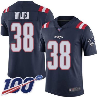 Nike New England Patriots #38 Brandon Bolden Navy Blue Stitched NFL Limited Rush 100th Season Jersey