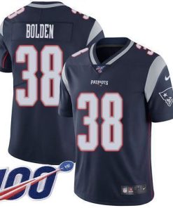 Nike New England Patriots #38 Brandon Bolden Navy Blue Team Color Stitched NFL 100th Season Vapor Limited Jersey