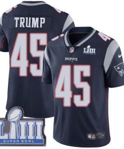Nike New England Patriots #45 Donald Trump Navy Blue Team Color Super Bowl LIII Bound Stitched NFL Vapor Untouchable Limited Jersey