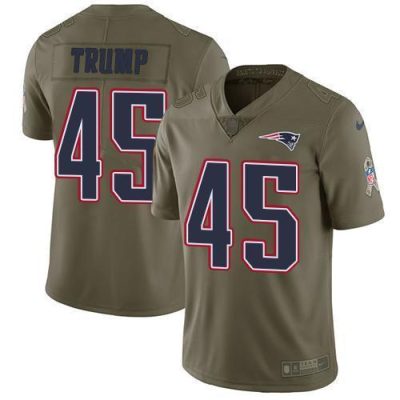 Nike New England Patriots #45 Donald Trump Olive Stitched NFL Limited 2017 Salute To Service Jersey