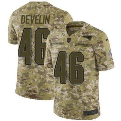 Nike New England Patriots #46 James Develin Camo Stitched NFL Limited 2018 Salute To Service Jersey