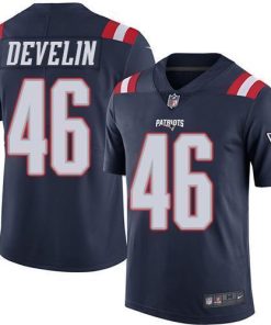 Nike New England Patriots #46 James Develin Navy Blue Stitched NFL Limited Rush Jersey