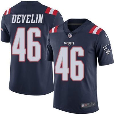 Nike New England Patriots #46 James Develin Navy Blue Stitched NFL Limited Rush Jersey