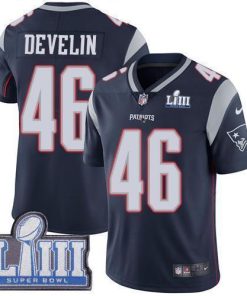 Nike New England Patriots #46 James Develin Navy Blue Team Color Super Bowl LIII Bound Stitched NFL Vapor Untouchable Limited Jersey