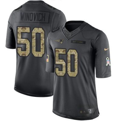 Nike New England Patriots #50 Chase Winovich Black Stitched NFL Limited 2016 Salute To Service Jersey