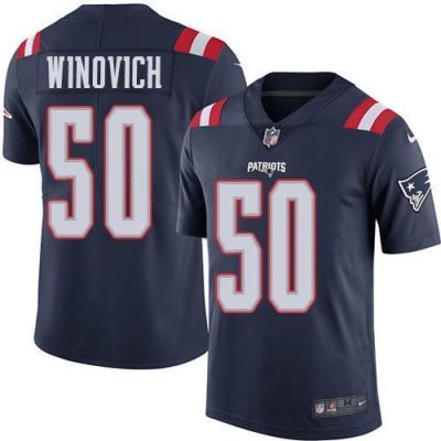 Nike New England Patriots #50 Chase Winovich Navy Blue Stitched NFL Limited Rush Jersey
