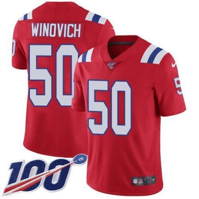 Nike New England Patriots #50 Chase Winovich Red Alternate Stitched NFL 100th Season Vapor Limited Jersey