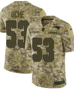 Nike New England Patriots #53 Josh Uche Camo Stitched NFL Limited 2018 Salute To Service Jersey