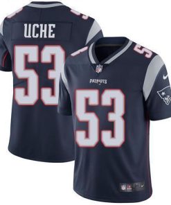 Nike New England Patriots #53 Josh Uche Navy Blue Team Color Stitched NFL Vapor Untouchable Limited Jersey
