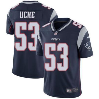 Nike New England Patriots #53 Josh Uche Navy Blue Team Color Stitched NFL Vapor Untouchable Limited Jersey