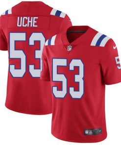 Nike New England Patriots #53 Josh Uche Red Alternate Stitched NFL Vapor Untouchable Limited Jersey