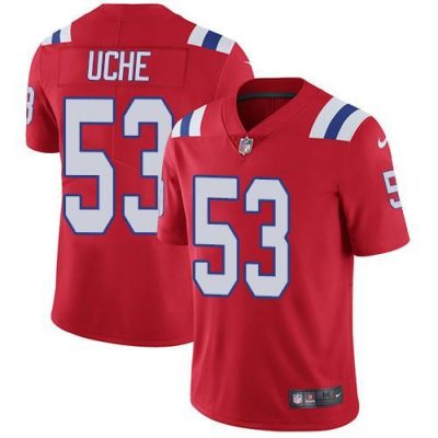 Nike New England Patriots #53 Josh Uche Red Alternate Stitched NFL Vapor Untouchable Limited Jersey
