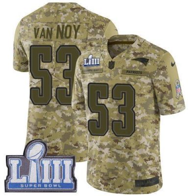 Nike New England Patriots #53 Kyle Van Noy Camo Super Bowl LIII Bound Stitched NFL Limited 2018 Salute To Service Jersey