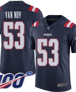 Nike New England Patriots #53 Kyle Van Noy Navy Blue Stitched NFL Limited Rush 100th Season Jersey