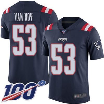 Nike New England Patriots #53 Kyle Van Noy Navy Blue Stitched NFL Limited Rush 100th Season Jersey