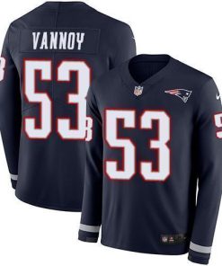 Nike New England Patriots #53 Kyle Van Noy Navy Blue Team Color Stitched NFL Limited Therma Long Sleeve Jersey