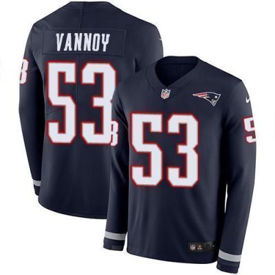 Nike New England Patriots #53 Kyle Van Noy Navy Blue Team Color Stitched NFL Limited Therma Long Sleeve Jersey