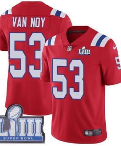 Nike New England Patriots #53 Kyle Van Noy Red Alternate Super Bowl LIII Bound Stitched NFL Vapor Untouchable Limited Jersey