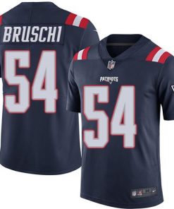 Nike New England Patriots #54 Tedy Bruschi Navy Blue Stitched NFL Limited Rush Jersey