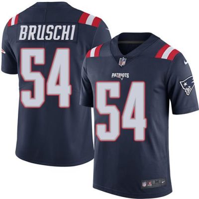Nike New England Patriots #54 Tedy Bruschi Navy Blue Stitched NFL Limited Rush Jersey