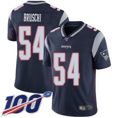 Nike New England Patriots #54 Tedy Bruschi Navy Blue Team Color Stitched NFL 100th Season Vapor Limited Jersey