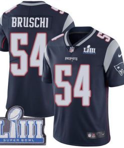 Nike New England Patriots #54 Tedy Bruschi Navy Blue Team Color Super Bowl LIII Bound Stitched NFL Vapor Untouchable Limited Jersey