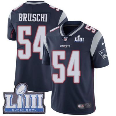 Nike New England Patriots #54 Tedy Bruschi Navy Blue Team Color Super Bowl LIII Bound Stitched NFL Vapor Untouchable Limited Jersey