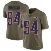 Nike New England Patriots #54 Tedy Bruschi Olive Stitched NFL Limited 2017 Salute To Service Jersey