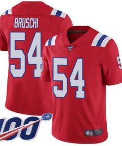 Nike New England Patriots #54 Tedy Bruschi Red Alternate Stitched NFL 100th Season Vapor Limited Jersey