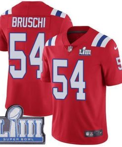 Nike New England Patriots #54 Tedy Bruschi Red Alternate Super Bowl LIII Bound Stitched NFL Vapor Untouchable Limited Jersey