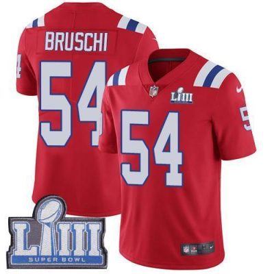 Nike New England Patriots #54 Tedy Bruschi Red Alternate Super Bowl LIII Bound Stitched NFL Vapor Untouchable Limited Jersey