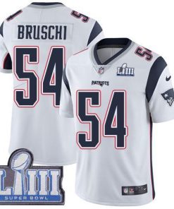Nike New England Patriots #54 Tedy Bruschi White Super Bowl LIII Bound Stitched NFL Vapor Untouchable Limited Jersey