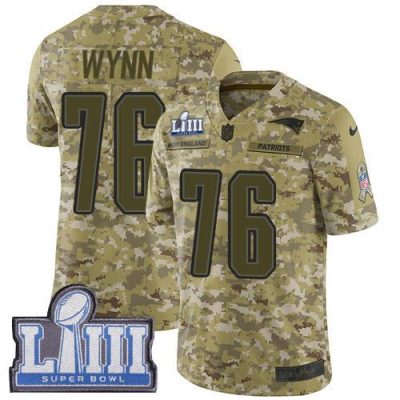 Nike New England Patriots #76 Isaiah Wynn Camo Super Bowl LIII Bound Stitched NFL Limited 2018 Salute To Service Jersey