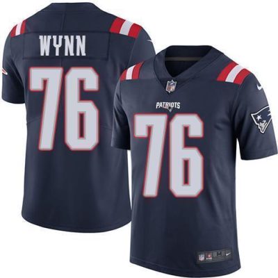 Nike New England Patriots #76 Isaiah Wynn Navy Blue Stitched NFL Limited Rush Jersey