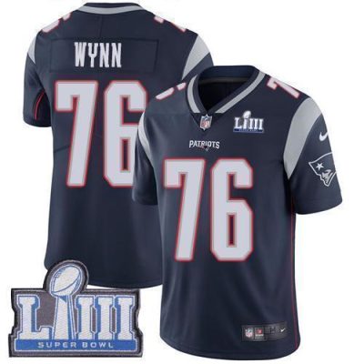 Nike New England Patriots #76 Isaiah Wynn Navy Blue Team Color Super Bowl LIII Bound Stitched NFL Vapor Untouchable Limited Jersey