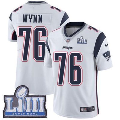 Nike New England Patriots #76 Isaiah Wynn White Super Bowl LIII Bound Stitched NFL Vapor Untouchable Limited Jersey