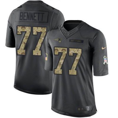 Nike New England Patriots #77 Michael Bennett Black Stitched NFL Limited 2016 Salute To Service Jersey