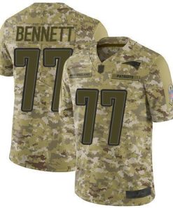 Nike New England Patriots #77 Michael Bennett Camo Stitched NFL Limited 2018 Salute To Service Jersey
