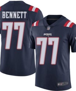 Nike New England Patriots #77 Michael Bennett Navy Blue Stitched NFL Limited Rush Jersey