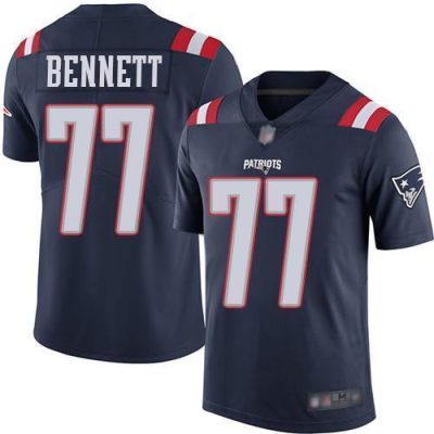 Nike New England Patriots #77 Michael Bennett Navy Blue Stitched NFL Limited Rush Jersey