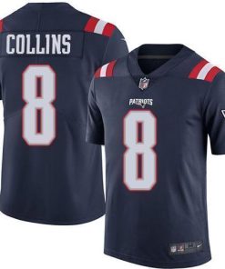 Nike New England Patriots #8 Jamie Collins Sr Navy Blue Stitched NFL Limited Rush Jersey